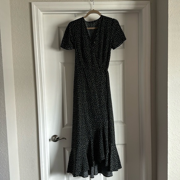 PRETTYGARDEN Women's Summer Wrap Maxi Dress V Neck Short Sleeve - Picture 3 of 8